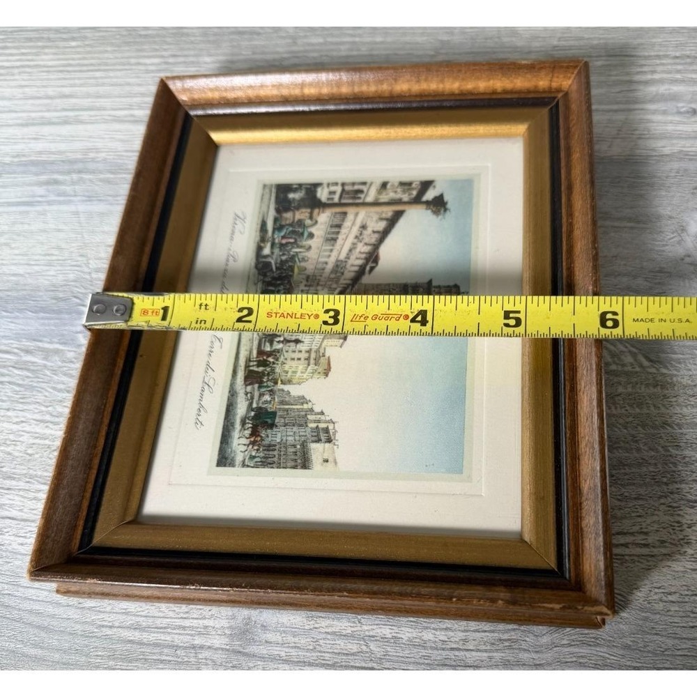 Vtg Fleck Brothers Framed Picture Verona Piazza Italy 7" X 6" Italian Art MCM - Picture 7 of 7